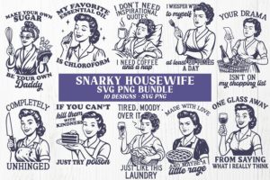 Snarky Housewife Funny Retro SVG Bundle