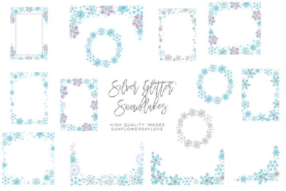 Snowflake Borders Winter Snow Clip Art - Image 2
