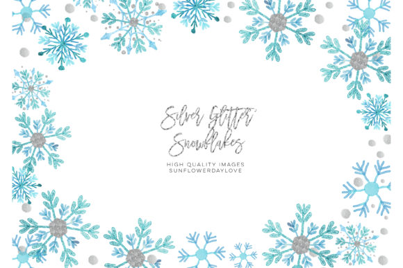 Snowflake Borders Winter Snow Clip Art - Image 3