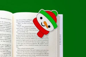 Snowman Face Corner Bookmark ITH