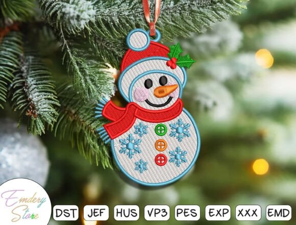 Snowman Red Hat Ornament - Image 2