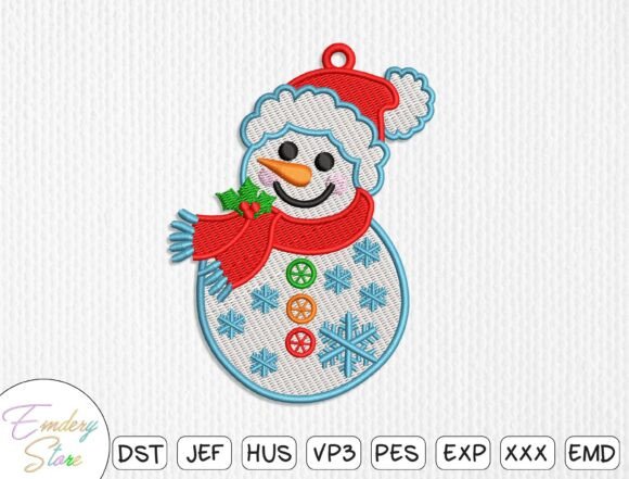 Snowman Red Hat Ornament - Image 3