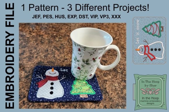 Snowman & Tree Mug Rug