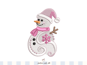 Snowman with Hat and Scarf Embroidery