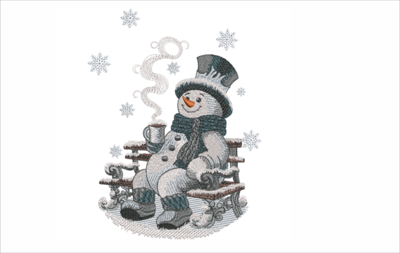 Snowman with a Cup of Coffee