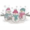 Cute Trio Snowman, Faith Family and Friends