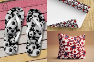 Alternative view of Soccer Balls Football Seamless Pattern