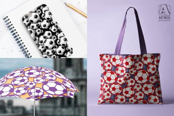 Soccer Balls Football Seamless Pattern - Image 3