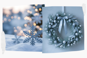 Alternative view of Soft Blue and White Christmas Background