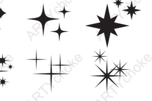Alternative view of Sparkle Stars. SVG File Ready for Cricut
