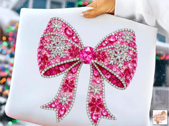 Sparkling Glitter Christmas Bow Png
