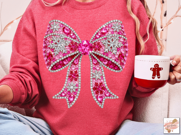 Sparkling Glitter Christmas Bow Png - Image 3