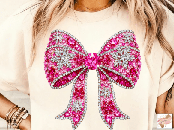 Sparkling Glitter Christmas Bow Png - Image 4