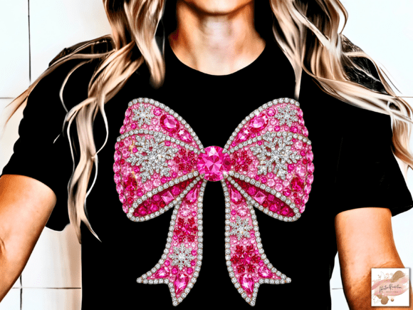 Sparkling Glitter Christmas Bow Png - Image 5