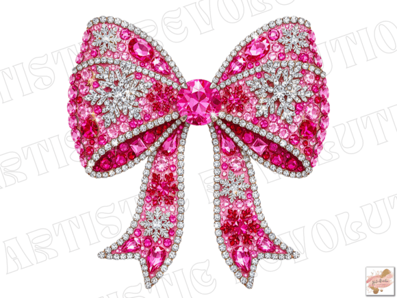 Sparkling Glitter Christmas Bow Png - Image 6