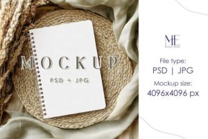 Alternative view of Spiral Notebook Mockup, Planner Mockup