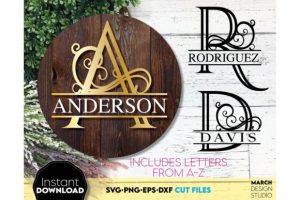 Split Monogram SVG, Monogram Letter SVG