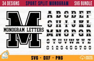 Sport Monogram SVG Varsity Font