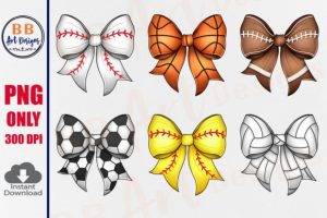 Sports Coquette Bow Sport Bows Clipart