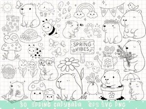 Spring Capybara Clipart Capybara SVG