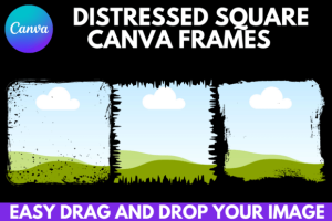 Square Bleach Distressed Canva Frame