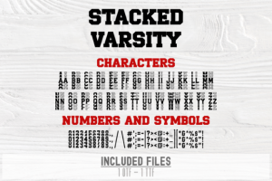 Alternative view of Stacked Varsity Font