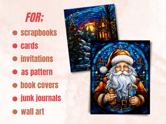 Stained Glass Christmas Digital Paper - Image 3