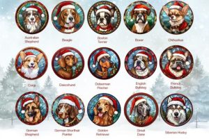 Alternative view of Stained Glass Christmas Dogs Vol 1