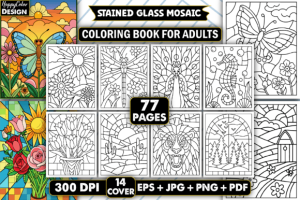 Stained Glass Mosaic Coloring Pages