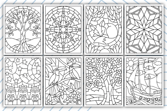 Stained Glass Mosaic Coloring Pages - Image 2