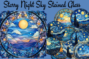 Starry Night Sky Stained Glass