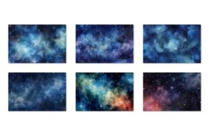 Alternative view of Starry Night Sky Watercolor Backgrounds