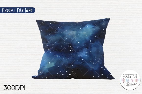 Starry Night Sky Watercolor Backgrounds - Image 2