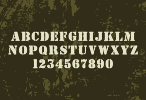Alternative view of Stencil Army Font