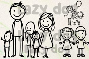 Alternative view of Stick Figure Family Clipart Bundle
