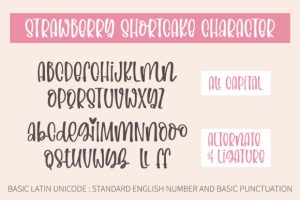 Alternative view of Strawberry Shortcake Font