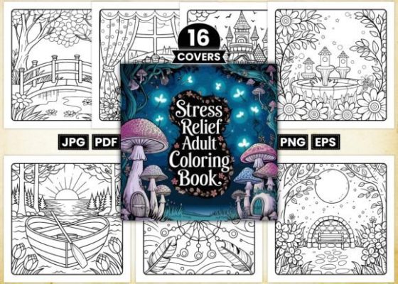 Alternative view of Stress Relief Adult Coloring Book Pages