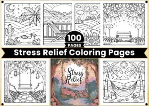 Stress Relief Adult Coloring Book Pages