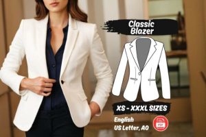Suit Blazer Sewing Pattern Women Jacket