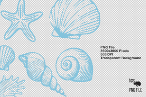 Alternative view of Summer Beach Seashell Doodle PNG