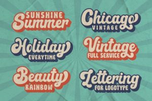 Alternative view of Sunday Rainbow Font