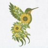 Sunflower Floral Hummingbird