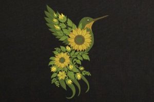 Alternative view of Sunflower Floral Hummingbird