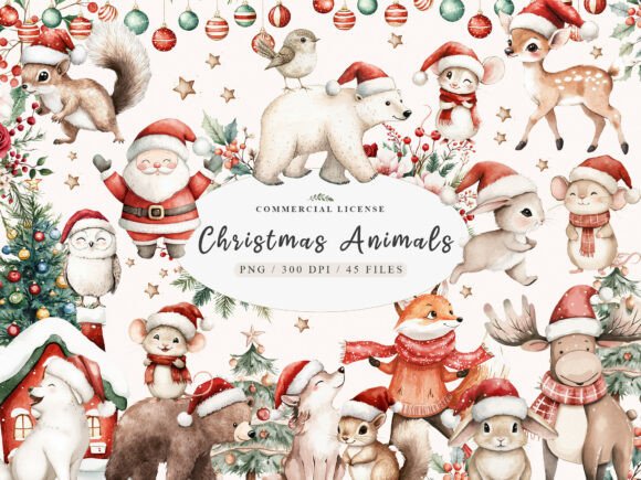 Sweet Christmas Woodland Animals Bundle