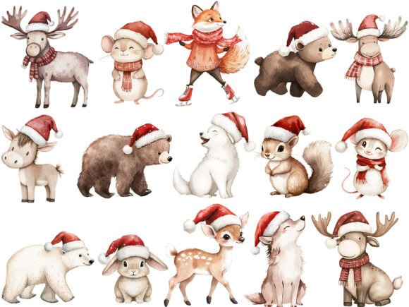Sweet Christmas Woodland Animals Bundle - Image 2