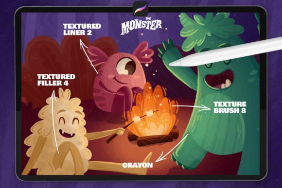 The MONSTER: PROCREATE BRUSHES - Image 5