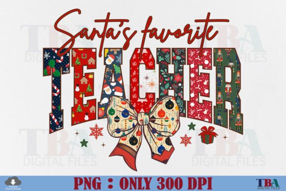 Teacher Christmas PNG Santa's Favorite