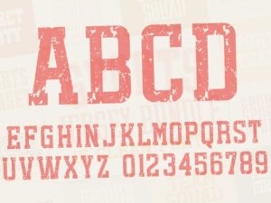 Alternative view of Texture Varsity Alphabet Font