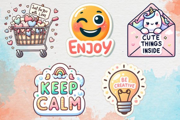 Thank You Stickers Bundle Clipart PNG - Image 2