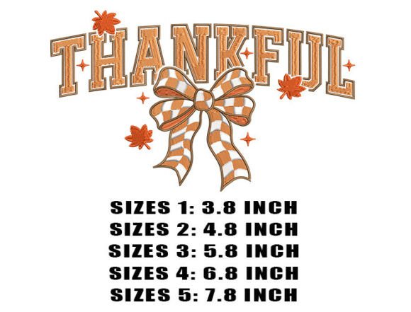 Thankful Bow Embroidery Design - Image 2